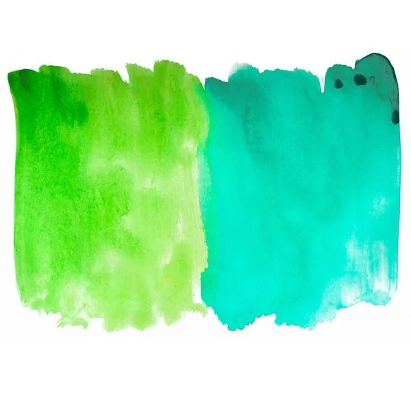 Green and blue texture watercolor brush strokes, background for — Stock Photo, Image