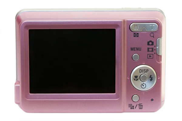 Purple small camera isolated on white background — Stock Photo, Image