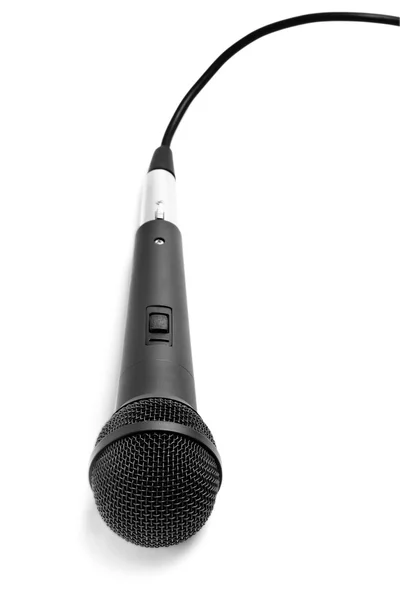 Микрофон винтажный изолированный белый фон — стоковое фото