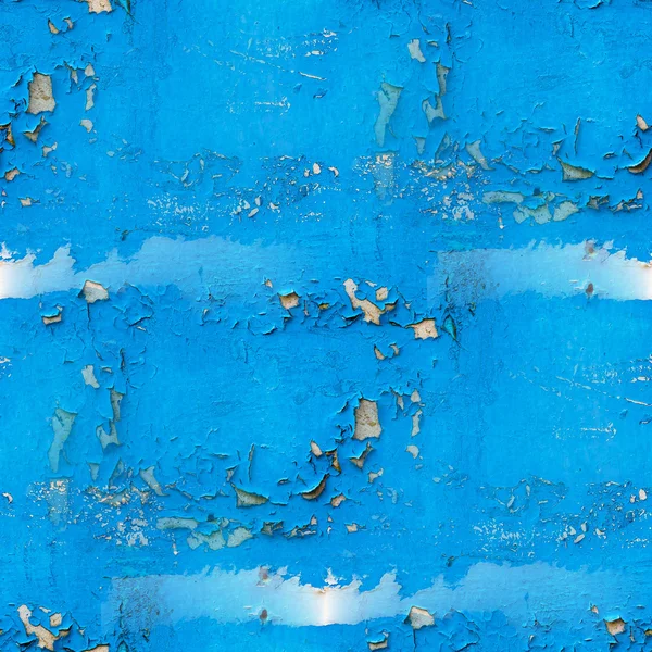 旧漆及墙体裂纹蓝色无缝纹理 — 图库照片