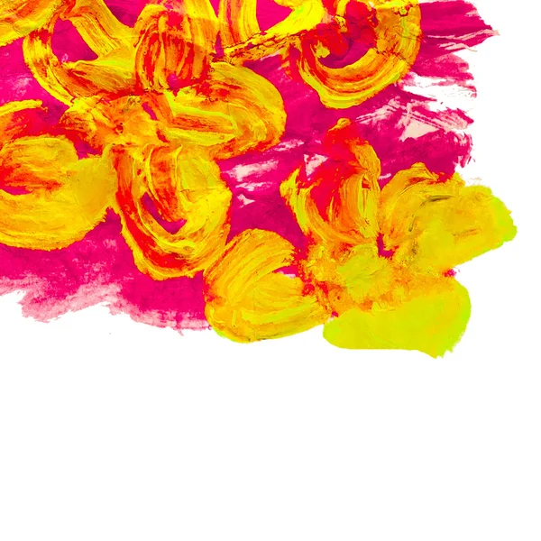 Schilderij aquarel bloemen gele abstracte textuur — Stockfoto