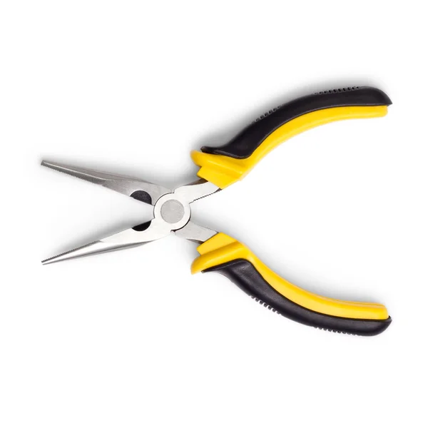 Pliers yellow open isolated white background — Stock Photo, Image