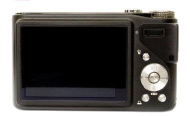 izole siyah dijital fotoğraf makinesi beyaz arka plan