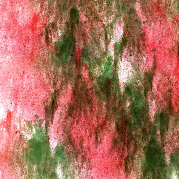 艺术水彩油墨油漆斑点红、 绿色水彩溅上校 — 图库照片