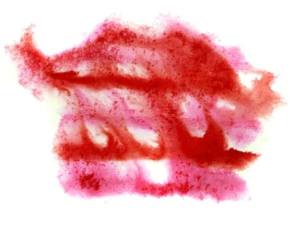Beyaz arka plan üzerinde izole nokta kırmızı leke suluboya — Stok fotoğraf