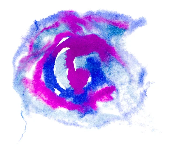 スポット テクスチャ紫青抽象的分離水彩画 — ストック写真