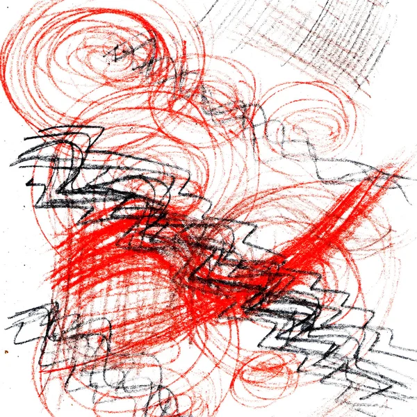 Strick and line crayon rouge peinture abstraite texture — Photo