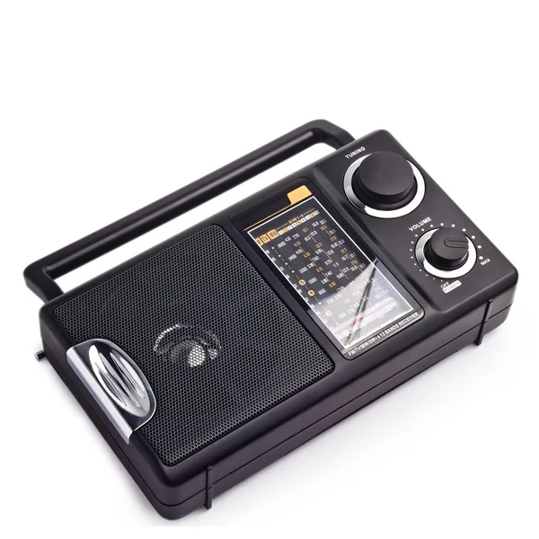 Vintage black  radio to listen to the isolated station waves — Stock Photo, Image