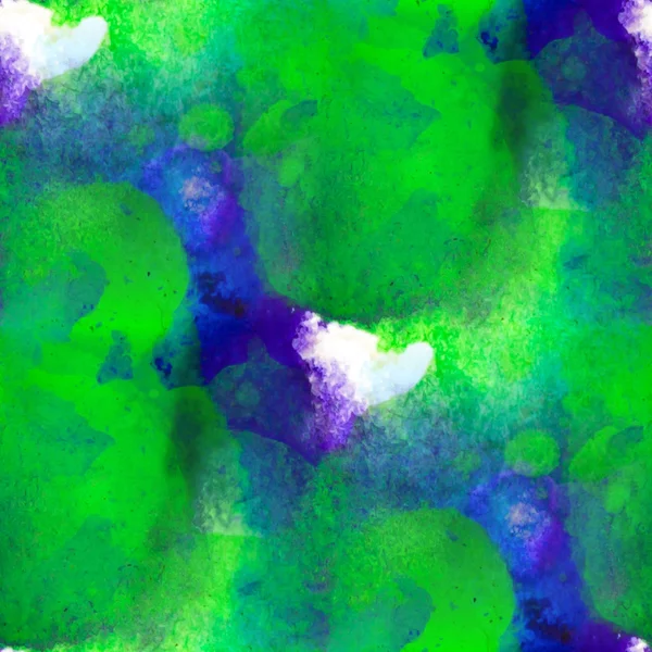 Acquerello texture verde blu pittura sfondo con macchie — Foto Stock
