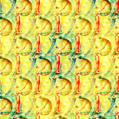 dokulu sarı, mavi, Leonardo da Vinci stil paleti resim f