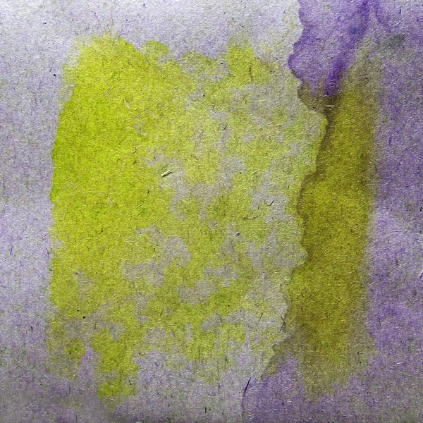 Watercolor yellow, purple abstract background paint color blob d — Stock Photo, Image