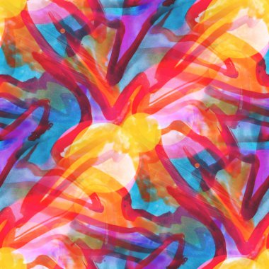 bokeh sanat mavi kahverengi sarı suluboya