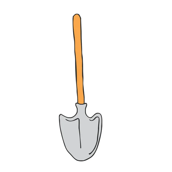 Cartoon shovel garden spade bucket art drawing black old — Stok fotoğraf