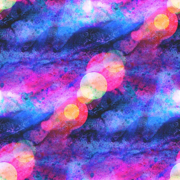 Боке безшовний фон рука мистецтва акварель рожевий синій пензлик — стокове фото