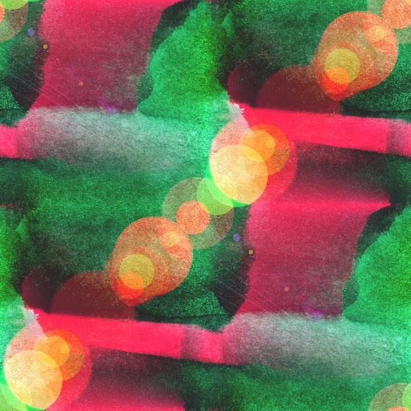 Bokeh abstrait rouge, vert aquarelle texture transparente peinture à la main — Photo