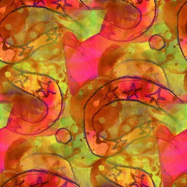 Дизайн шаблона бесшовный акварель текстура зеленый, красный фон — стоковое фото