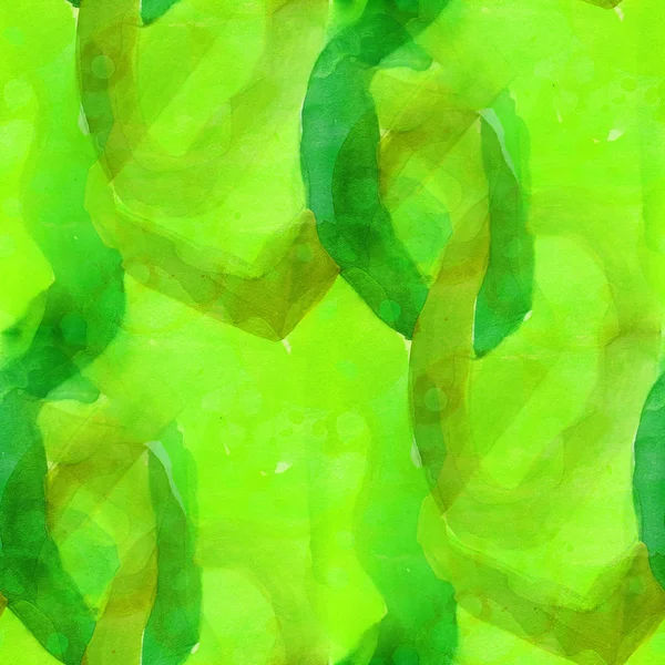 Desen tasarım yeşil sorunsuz suluboya doku arka duvar — Stok fotoğraf