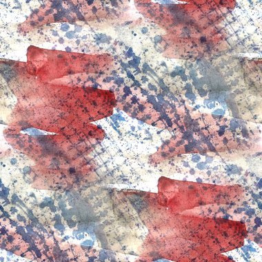 Vintage desen tasarım kırmızı, mavi sorunsuz suluboya doku bac