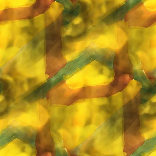 Узор зеленый, желтый винтажный дизайн краски бесшовный акварель т — стоковое фото