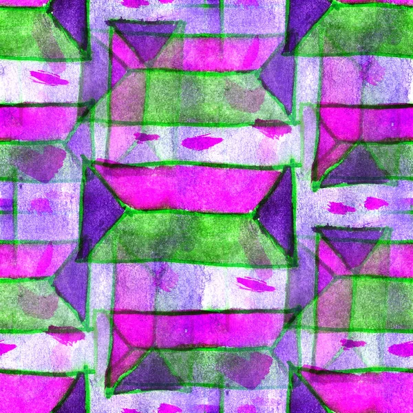 Ornament kreslení fialový, zelený usa barevný vzor vody ancien — Stock fotografie