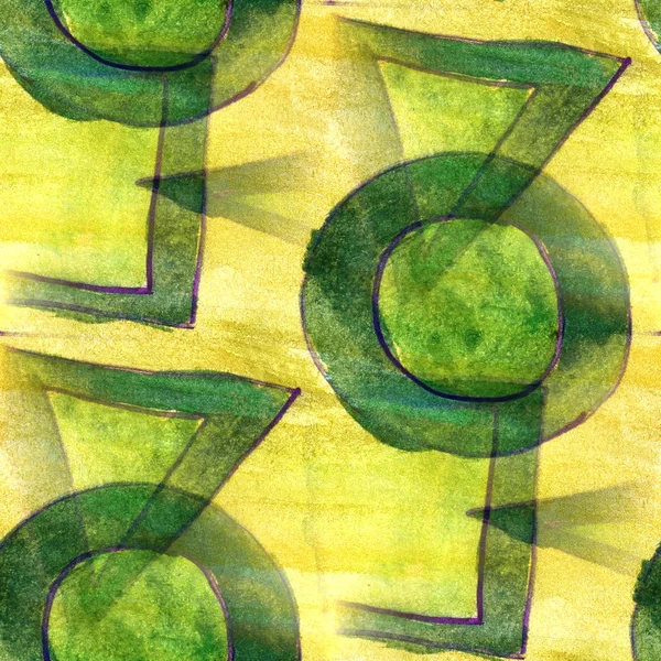 Sieraad tekening VS gele, groene kleurrijke patroon water ancien — Stockfoto