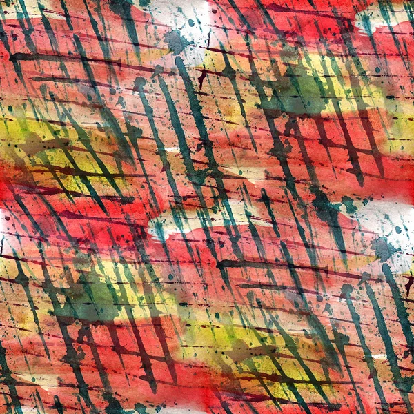 Vintage mönster design röd, gul sömlös akvarell textur b — Stockfoto