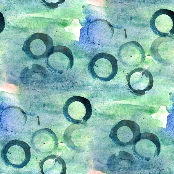 ビンテージ パターン設計シームレスな水彩画青、緑テクスチャ b — ストック写真