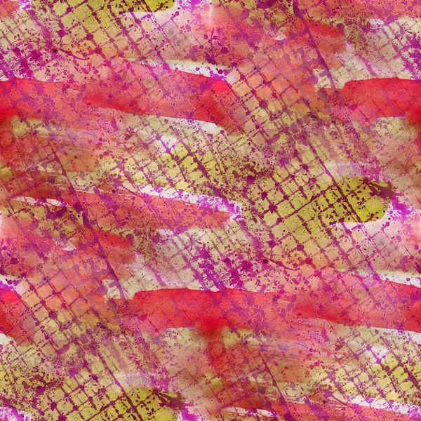 ビンテージ イエロー、ピンクのパターン設計のシームレスな水彩テクスチャ — ストック写真