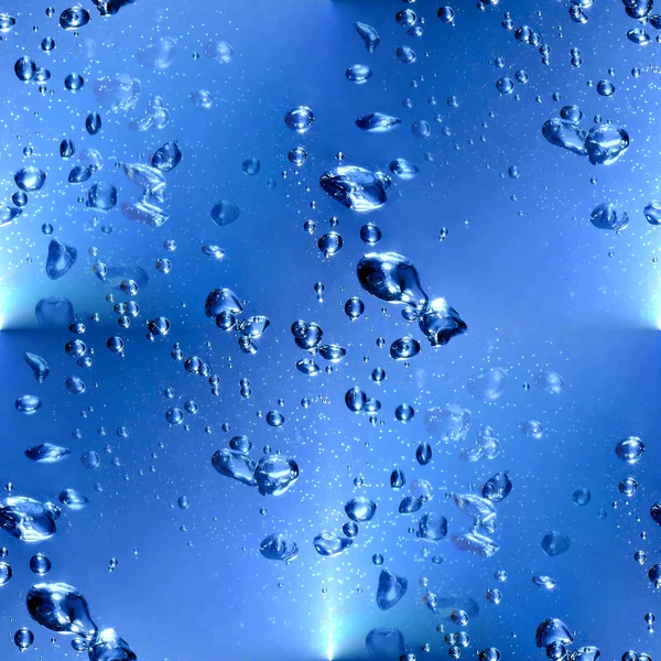 Seamless texture of water with bubbles and drops — Stock Photo, Image