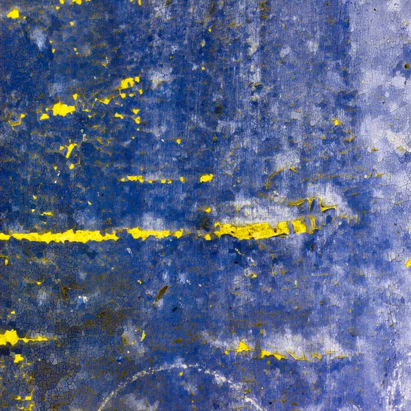 Texture abstraite bleue vieux mur avec des fissures sur la peinture — Photo