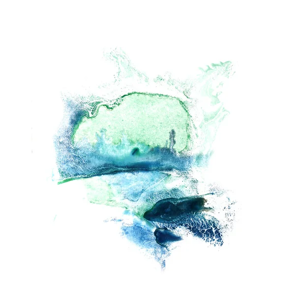 Blot skilsmässa illustration blå grön konstnär av handarbete är isola — Stockfoto