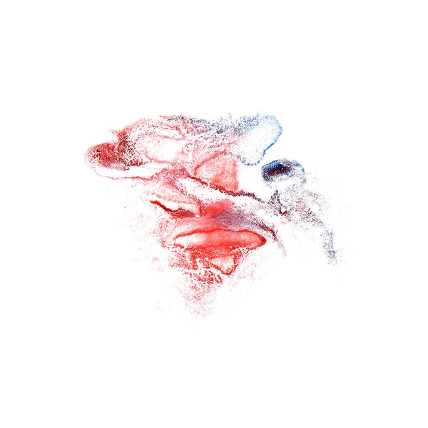 Blot rojo, azul ilustración de divorcio artista del trabajo a mano es isolat —  Fotos de Stock