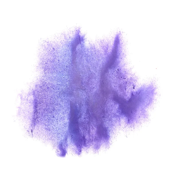 Encre lilas blot éclaboussure fond isolé sur peinture blanche main — Photo