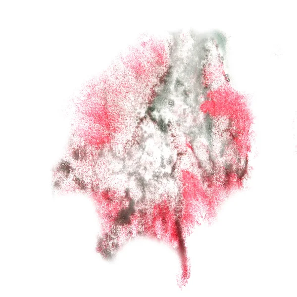 Bläck rosa, svart blot splatter bakgrund isolerad på vita hand — Stockfoto