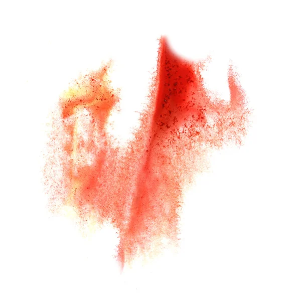 Ink red, yellow blot splatter  background isolated on white hand — Stock Photo, Image