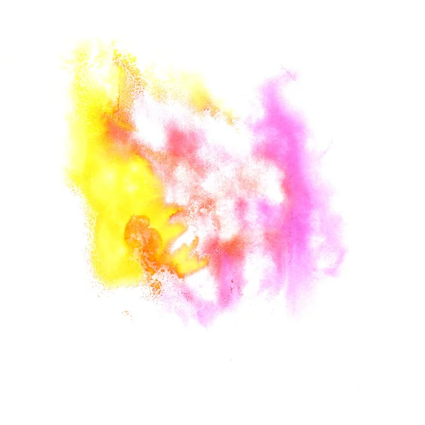 Macro spot yellow, pink blotch texture isolated on white texture — Stock Photo, Image