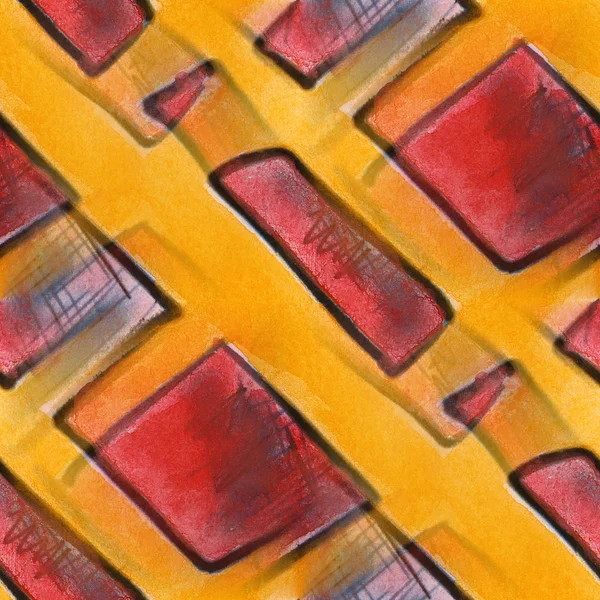 Пятна красные квадраты живописи бесшовный фон — стоковое фото