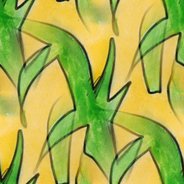 しみのシームレスな背景を描く水彩画の緑色の数字 — ストック写真