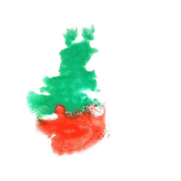 Leke boşanma yeşil, kırmızı işlemeli sanatçının Isola ilişkindir — Stok fotoğraf