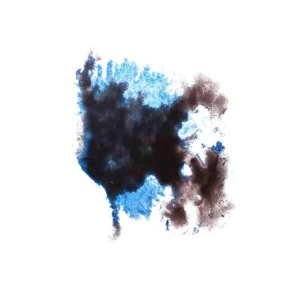 Abstract isolated Black, dark blue watercolor stain raster illus — Stock Photo, Image