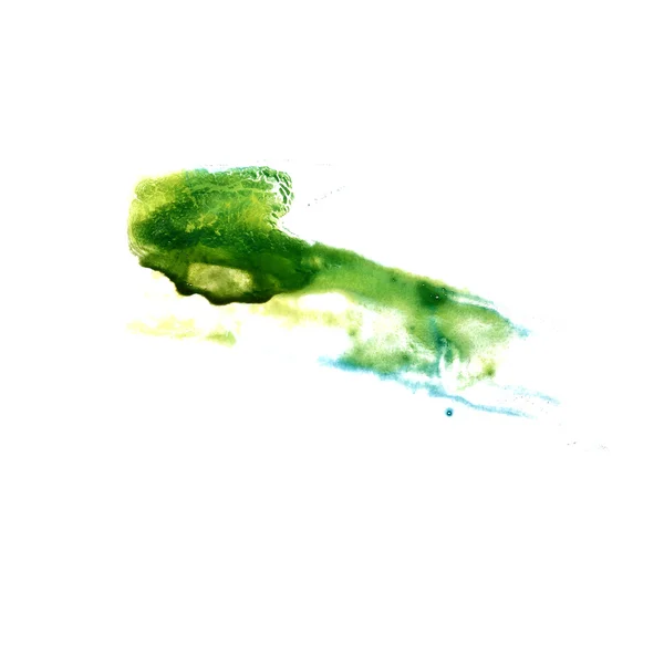 Leke boşanma yeşil sanatçı el isolat örnektir — Stok fotoğraf