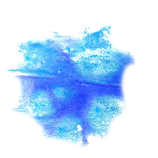 Soyut koyu mavi sulu boya leke raster illüstrasyon izole — Stok fotoğraf