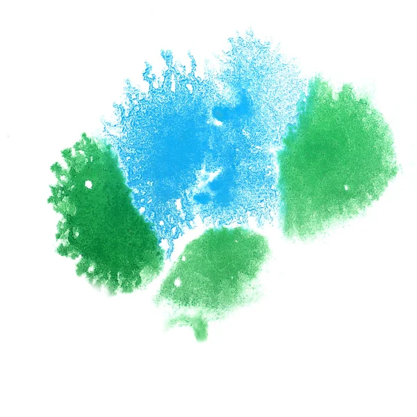 Abstract isolated Dark blue,  green watercolor stain raster illu — Stock Photo, Image