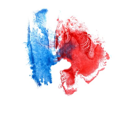 soyut koyu mavi, kırmızı sulu boya leke raster illustr izole