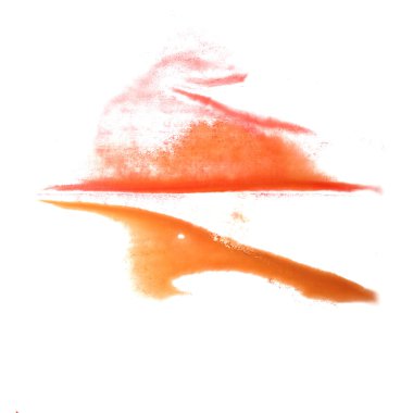 soyut turuncu sulu boya leke raster illustratio izole
