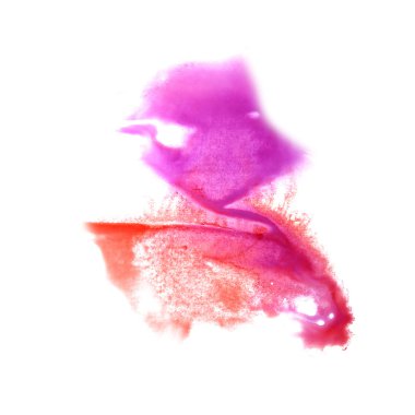izole suluboya pembe, kırmızı leke raster illüstrasyon soyut