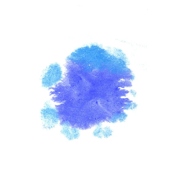 Abstrait isolé Bleu foncé, lilas aquarelle tache raster illus — Photo