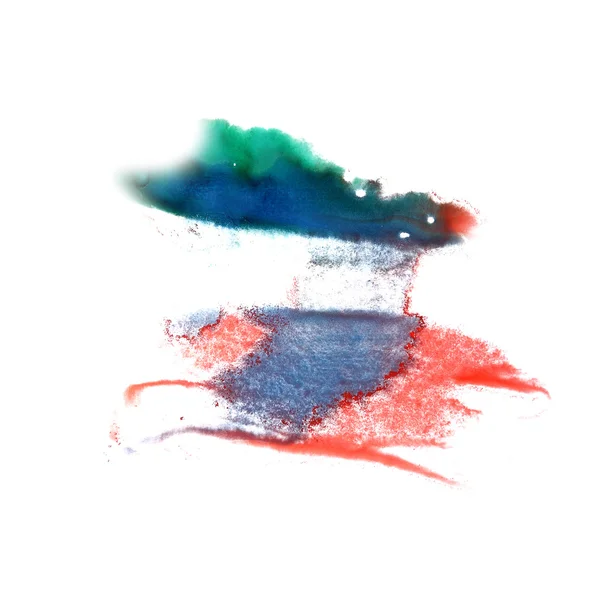 Abstract isolated Red, dark blue, green watercolor stain raster — Stock Photo, Image