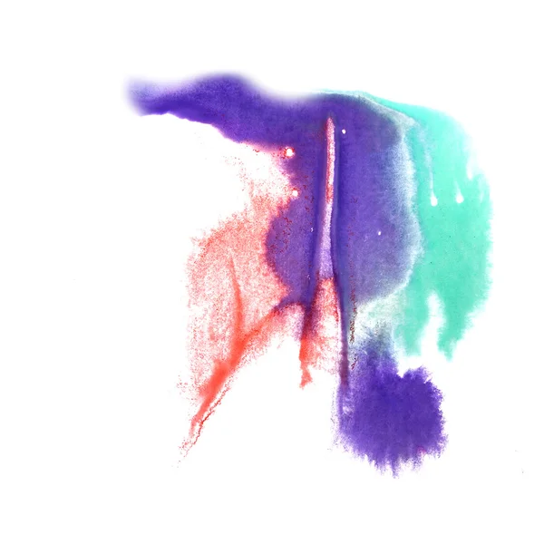 Abstract isolated Red, green, lilac watercolor stain raster illu — Stock Photo, Image