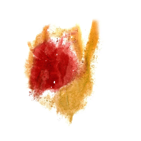 Abstrato isolado Vermelho, amarelo aquarela mancha raster illustrati — Fotografia de Stock